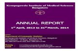 Kempegowda Institute of Medical Sciences Bangalorekimscommunitymedicine.org/files/annrep2014.pdf · Kempegowda Institute of Medical Sciences Bangalore ... Kempegowda Institute of