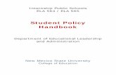 Student Policy Handbook - New Mexico State University · PDF fileStudent Policy Handbook . ... MID-SEMESTER PROGRESS REPORT ... school internship. When to report to internship site