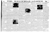 WESTFIELD LEADER YEAR—No._23 Entered as Second Class Matter Post (Mflce. Westfield. N. 3 The Leading And Most Widely Circulated Weekly Newspaper In Union County WESTFIELD, N