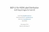 BGP-LU for HSDN Label Distribution - Internet · PDF file · 2015-03-24BGP-LU for HSDN Label Distribution draft-fang-idr-bgplu-for-hsdn-00 ... •Route Resolver: ... following slides