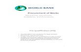 Bid and PQ, Documents, Guidelines, and Proceduressiteresources.worldbank.org/UKRAINEEXTN/Resources/... · Bid and PQ, Documents, Guidelines, and Procedures WORLD BANK ... Pre-Bid