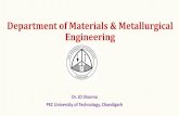 Department of Materials & Metallurgical Engineering Chandigarh.pdf · The Department of Materials and Metallurgical Engineering, earlier ... We offer B.E programme in Materials and