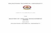 MASTER OF APPLIED MANAGEMENT (MAM) - rtu.ac.in · PDF fileElementary Data Analysis Using Microsoft Excel, ... business and management activities. ... MASTER OF APPLIED MANAGEMENT (MAM)