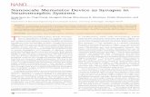 Nanoscale Memristor Device as Synapse in Neuromorphic Systemsweb.eecs.umich.edu/~mazum/.../92_MemristorSynapse.pdf · Nanoscale Memristor Device as Synapse in Neuromorphic Systems