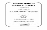 FOUNDATIONS OF POLITICAL SCIENCE of Distance Education Foundations of Political Science 7 Frederick Pollock divides politics into theoretical politics and practical or applied