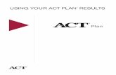 USING YOUR ACT PLAN RESU LTS · PDF fileUSING YOUR ACT PLAN ® RESU LTS. 2 ... Score Report tells you how other students scored on the ACT as ... See Using Your ACT Plan Results. Admission