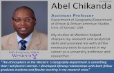 Abel Chikanda - Geography - Western Universitygeography.uwo.ca/undergraduate/docs/JobsAug2016.pdfAbel Chikanda Assistant Professor Department of Geography/Department of African & African-American