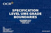 SPECIFICATION LEVEL UMS GRADE BOUNDARIES - · PDF fileAcc–A&D Fine A&D Graph–Biology App Bus–Classics ... H026 Applied Business (AS GCE) UMS 300 240 210 ... Specification level