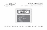 USER MANUAL AD 310 • AD410 EC • TDS and Temperatureadwainstruments.com/manuals/manual_ad310_410.pdf · USER MANUAL AD 310 • AD410 EC • TDS and Temperature . Dear Customer,