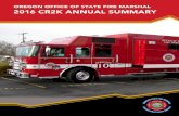OREGON OFFICE OF STATE FIRE MARSHAL 2016 CR2K · PDF fileOregon fire agencies to the OSFM using the NFIRS format and standards is the primary source of information for ... Fire Service