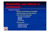 Lecture 6 Weldability and defects in weldmentseng.sut.ac.th/metal/images/stories/pdf/06_ Weldability... ·  · 2011-08-30Weldability and defects in weldments Subjects of Interest