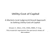 Utility Cost of Capital - · PDF fileCost of Capital versus Return on Capital • Utilities are entitled to (an expectation of) a fair return on capital • Utilities must pay a cost