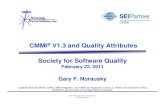 CMMI V1.3 and Quality Attributes - norauskypsi.comnorauskypsi.com/CMMI V1.3 and Quality Attributes.pdf · CMMI ® V1.3 and Quality ... required functionality and quality attributes