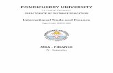 PONDICHERRY UNIVERSITY & fin... ·  · 2014-02-26PONDICHERRY UNIVERSITY ... 1. Jeevanandam. C, INTERNATIONAL BUSINESS, M/s Sultan & Chand, Delhi, ... Foreign trade is based on the