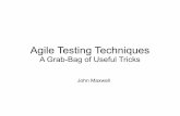 Agile Testing Techniques · PDF fileAbout Me Professional Programmer Amateur Electrical Engineer (EE) Learning to program since 1979, when I built my first computer, and the stupid