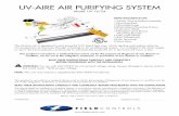UV-AIRE AIR PURIFYING SYSTEM - s3. · PDF fileor return duct and operates continuously to automatically purify the air in the home 24 hours a day. ... Contact technical support at