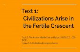 Text 1: Civilizations Arise in Lesson 1: A Civilization … 1: Civilizations Arise in the Fertile Crescent Topic 2: The Ancient Middle East and Egypt (3200 B.C.E. - 500 B.C.E.) Lesson