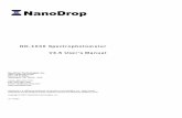 NanoDrop ND-1000 Spectrophotometer  · PDF fileYour NanoDrop® ND-1000 Spectrophotometer should now be ready for operation. If the software does not start properly,