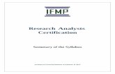 Research Analysts Certification - ifmp.org.pk · PDF fileThis exam is by and large mandated for Research Analysts working at Brokers, Investment ... (MCQs). All questions will carry