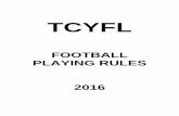 FOOTBALL PLAYING RULES 2016 - …files.leagueathletics.com/Text/Documents/12185/59086.pdfTCYFL Football Playing Rules 2016 FINAL 6.26.16 Page 4 of 27 Eligibility for and seeding in