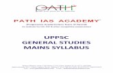 UPPSC GENERAL STUDIES MAINS SYLLABUSpathiasacademy.com/syllabus/1410257925UPSC G.S. SYLLABUS.pdf · UPPSC GENERAL STUDIES MAINS SYLLABUS Raipur ... Indian culture will cover the salient