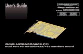 Dual Port PCI RS-232/422/485 Interface Board · PDF   e-mail: info@omega.com User’s Guide OMG-ULTRACOMM2-PCI Dual Port PCI RS-232/422/485 Interface Board Shop online at