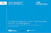 Information for Schools and Colleges - Association of … Level Reform Guidance... · Information for Schools and Colleges: ... Model One: Three linear A Levels ... Teachers and students