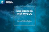 MySQL At University Of Nottingham - 2018 MySQL Days