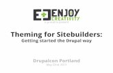 Theming for Sitebuilders - Drupal · PDF fileTheming for Sitebuilders: Getting started the Drupal way Drupalcon Portland May 22nd, ... Content architecture Development plans