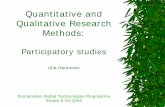 Quantitative and Qualitative Research Methods - …global.tkk.fi/course_material/Ulla Heinonen.pdf ·  · 2007-07-04Quantitative and Qualitative Research Methods: Participatory studies