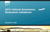SFO Vehicle Emissions Reduction Initiatives · PDF fileClean Vehicle Policy • Since 2000, select categories of commercial ground transportation –including courtesy shuttles - have