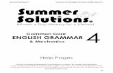 Common Core ENGLISH GRAMMAR - Summer Solutions · PDF fileends with punctuation/end mark ... Indent The car raced down the street. ... Summer Solutions© Common Core English Grammar
