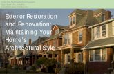 Regent Square Civic Association Home Improvement …regentsquare-rsca.org/pre-2015/RSCA_home_improvement_workshop_… · Exterior Restoration . and Renovation: Maintaining Your ...