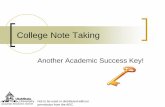College Note Taking - Welcome to Utah State University · PDF file · 2018-02-21College Note Taking ... take notes. Before next class, reduce to key points & test questions. summarize