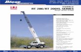 RT 200/RT 200XL SERIES - Bigge · PDF fileTEREX RT 200/RT 200XL SERIES Rough Terrain Cranes ... manual pull-out tip section, ... Steering • Roof Mounted Spotlight TIRES
