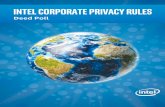 Intel Corporate Privacy Rules Deed Poll · PDF fileIntel Semiconductores del Peru S.A. Intel Semicondutores do Brasil Ltda. ... APPENDIX 6 – REVISION HISTORY 22. 3 INTEL CORPORATE