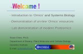 - Introduction to ‘Omics’ and Systems Biology ... lab research towards plant systems biology, ... Protein Identification ... Glucoaubrietin p-Methoxybenzylglucosinolate CH 3 O