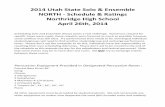 2014 Utah State Solo & Ensemble NORTH - Schedule & Ratings ... · PDF file2014 Utah State Solo & Ensemble NORTH - Schedule & Ratings Northridge High School April 26th, 2014 Scheduling