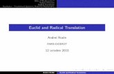 Euclid and Radical Translation - philomatica.orgphilomatica.org/wp-content/uploads/2012/12/transtalk.pdf · Euclid and Radical Translation ... authors death) it actually got Euclid’s
