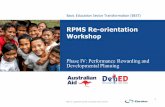 RPMS Re-orientation Workshop - Deped- · PDF fileRPMS Re-orientation Workshop Phase IV: Performance Rewarding and Developmental Planning. BUREAU OF HUMAN RESOURCE AND ORGANIZATION