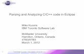 Parsing and Analyzing C/C++ code in Eclipsewiki.eclipse.org/images/e/ec/McMaster_2012_invited_talk_cdt.pdf · Parsing and Analyzing C/C++ code in Eclipse ... Multiple inheritance