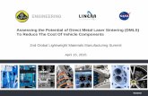 Day 2: Gregory E. Peterson, Senior Technology Specialist ... · PDF file4/15/2015 Assessing the Potential of Direct Metal Laser Sintering (DMLS) To Reduce The Cost Of Vehicle Components