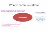 What is communication? - · PDF fileCommunication is one of the most important ways in which we control our environment and influence other people. ... • Communication Assessment