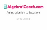 An Introduction to Equations -   · PDF fileAN INTRODUCTION TO EQUATIONS ... integers, identify those integers. ... Write the verbal expressions as algebraic expressions