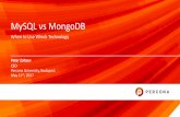 MySQL vs MongoDB - Percona – The Database · PDF fileMySQL vs MongoDB When to Use Which Technology CEO Percona University ... (InfiniDB reborn) •ClickHouse •Replicate to Hadoop.