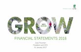 FINANCIAL STATEMENTS 2016 - assets.upm.comassets.upm.com/Investors/2016/Q4 2016 presentation.pdf · FINANCIAL STATEMENTS 2016 Jussi Pesonen ... including restructuring ... line growth