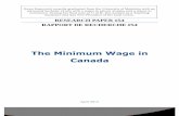The Minimum Wage in Canada - Canadian Labour Congresscanadianlabour.ca/sites/default/files/media/minwagecanada-2015-04... · RESEARCH PAPER #54 RAPPORT DE RECHERCHE #54 The Minimum