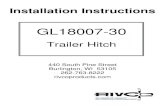 INSTALLATION INSTRUCTIONS #GL18007 - … & NEWER GL1800 TRAILER HITCH INSTALLATION INSTRUCTIONS #GL18007-30 Read through these instructions completely before attempting installation,