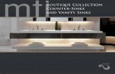 Boutique Collection Counter-Sinks and Vanity Sinks no layers, hollow or void areas. Underneath is a competitor sample with a gel-coat surface. MTI Counter-Sinks and Vanity Sinks are