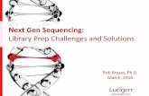Next Gen Sequencing - · PDF fileAgenda Helping Solve Challenges in NGS DNA Library Prep • Overview of de novo next gen sequencing • Review of DNA fragment library construction